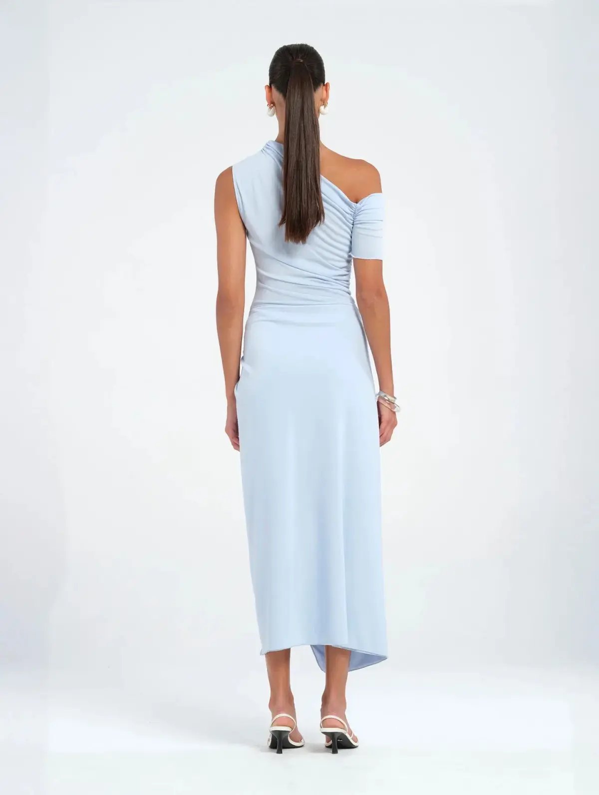 BENNI Cleo One Shoulder Maxi Dress Sky Size AU 8 photo 3