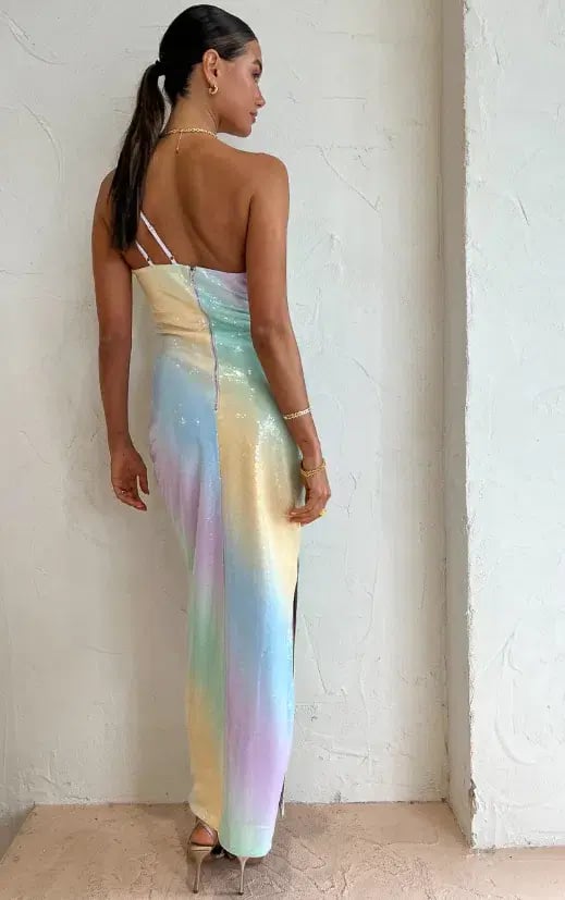 Suboo Ombre One Shoulder Split Maxi Dress Multi Size 8 photo 4