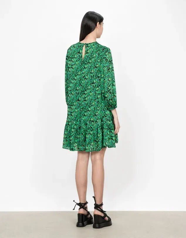Veronika Maine Clover Print Swing Mini Dress Clover Green Size AU 10 photo 3