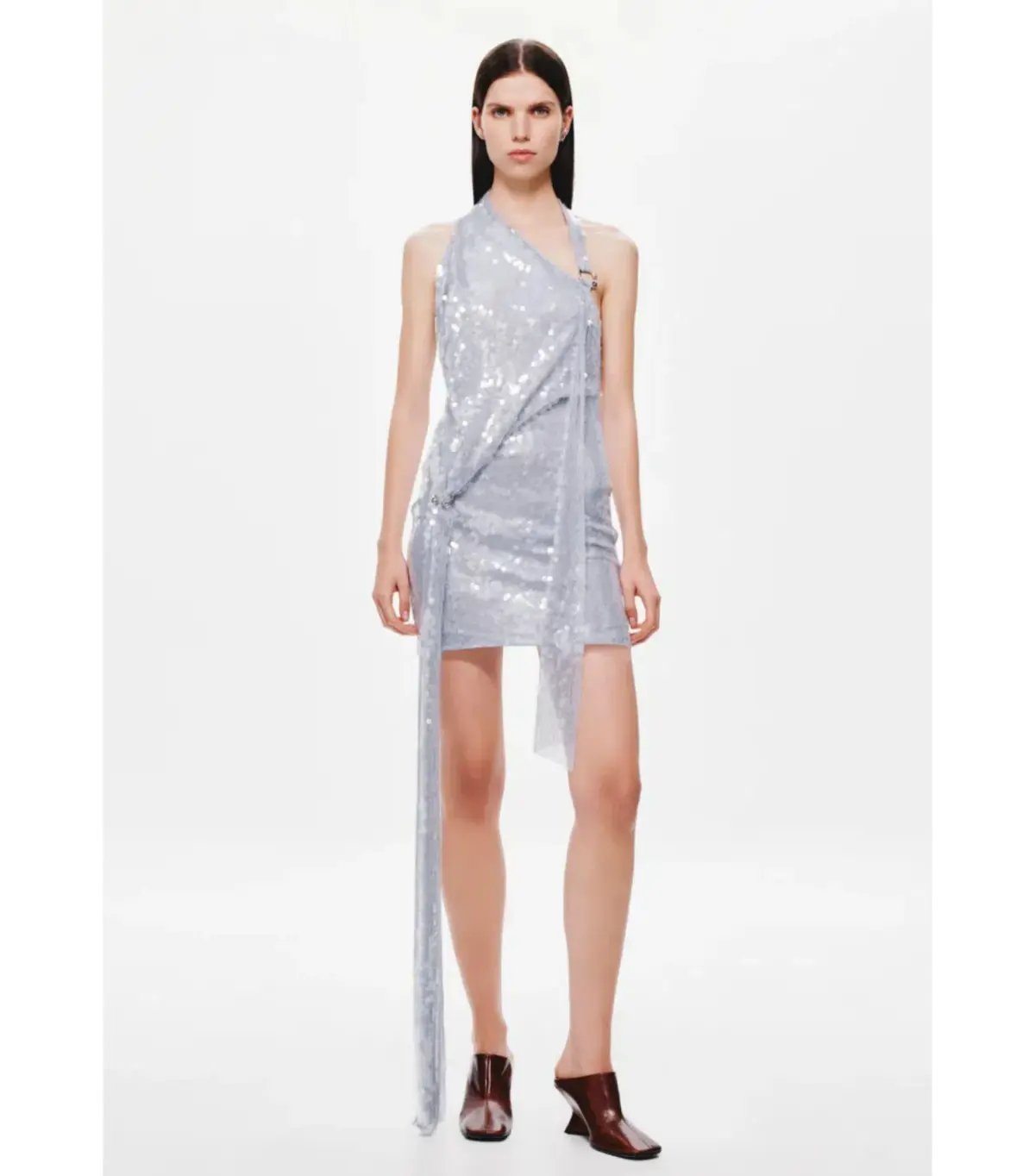 MISHA Riviera Sequin Mini Dress Cloud Blue Size S / AU 8 photo 2