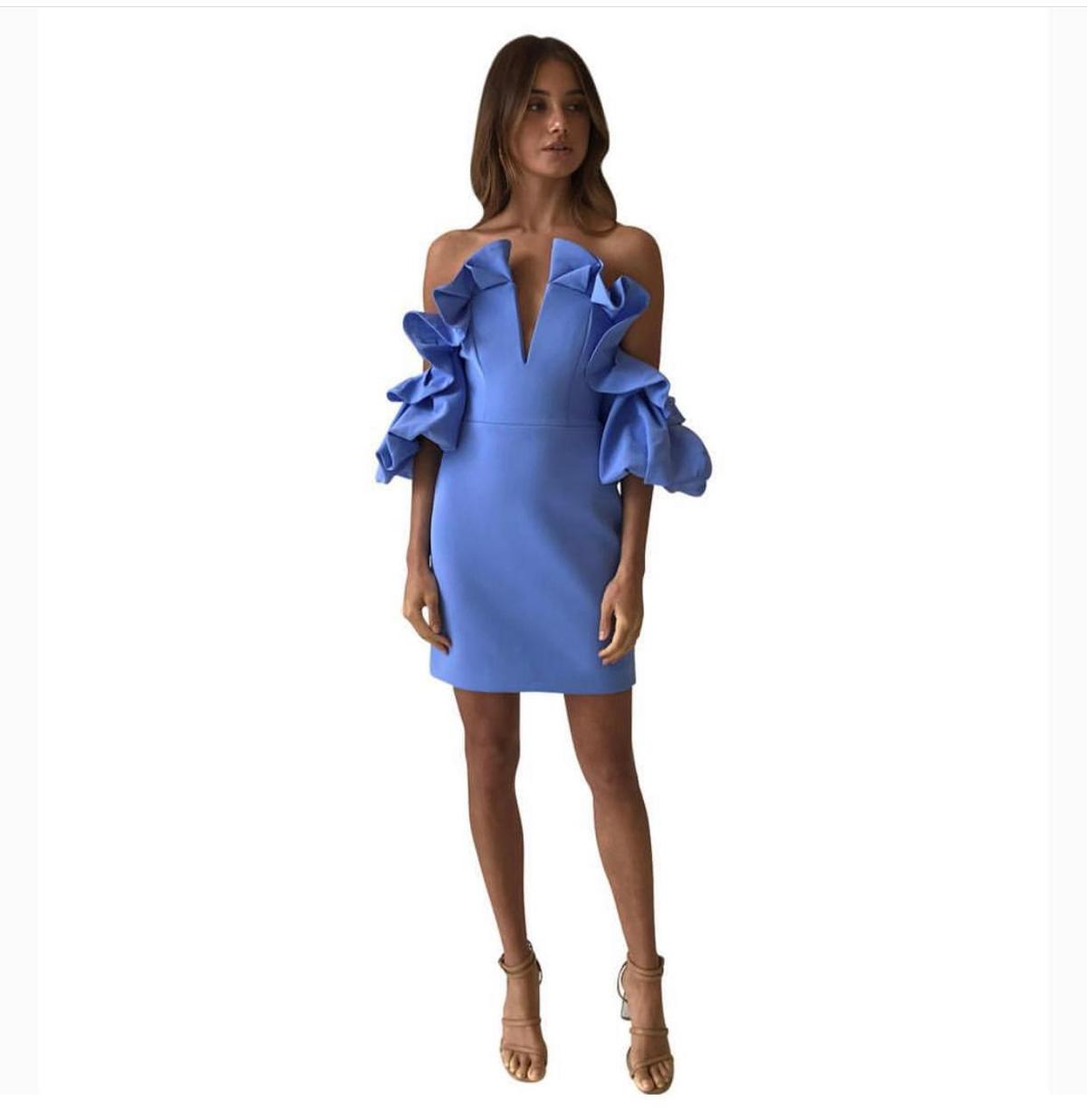 Acler Hitching Mini Dress Blue Size 8 photo 4