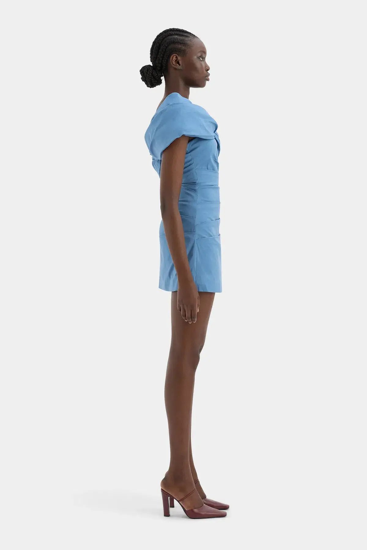 Sir the Label Jones Off Shoulder Mini Dress in Washed Blue Size 1 / AU 8 photo 4