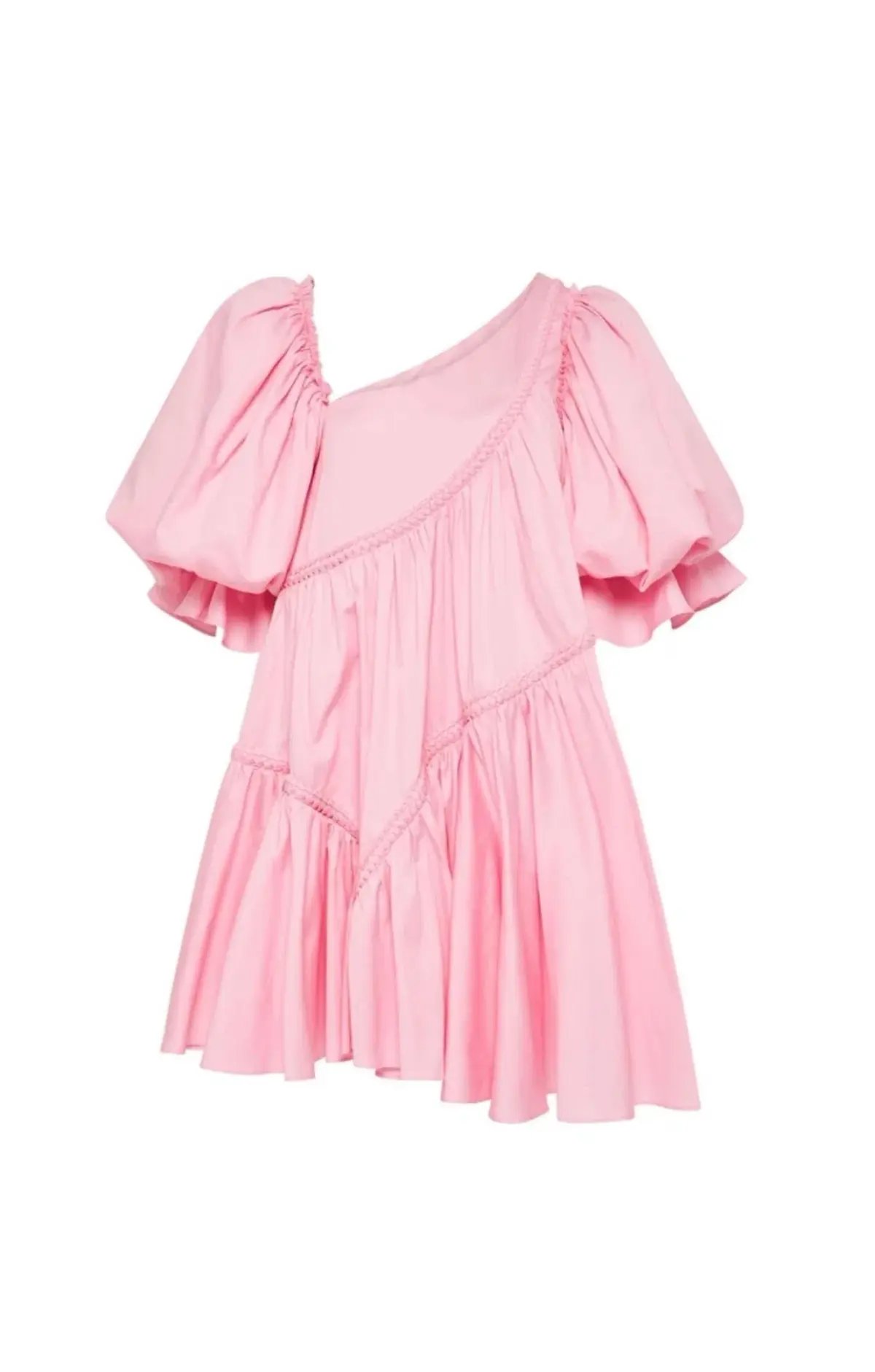 Aje Casabianca Braided  Asymmetric Puff Sleeve Mini Dress Size 8 photo 3