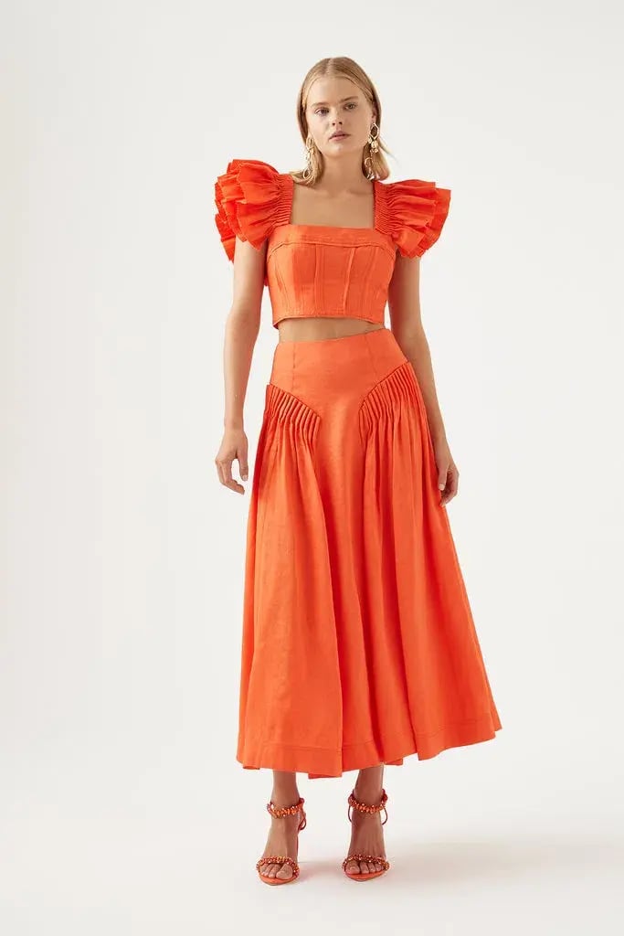 Aje Imagination Frill Sleeve Top Orange Size M / AU 10 photo 3