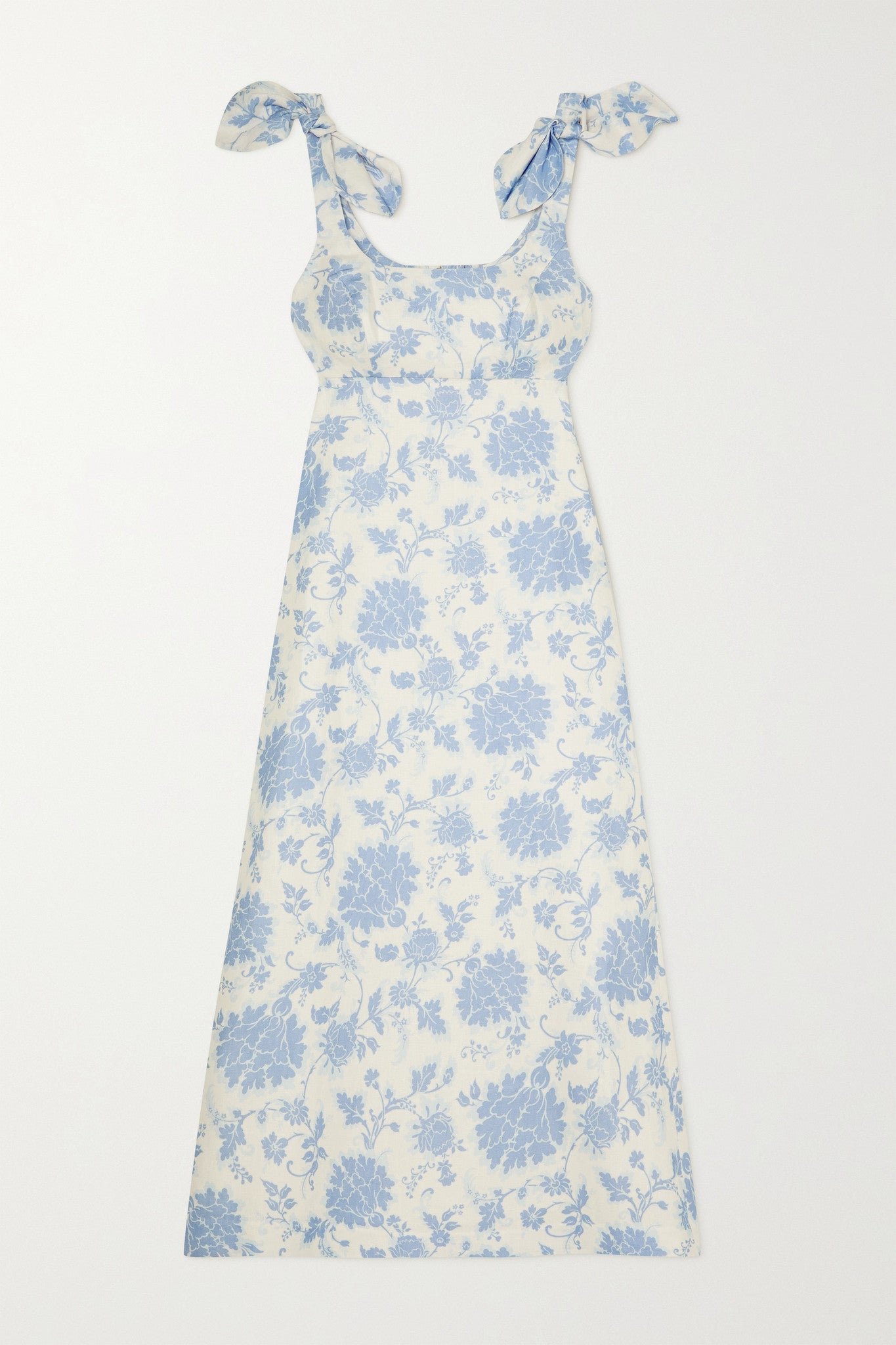 ZIMMERMANN POSTCARD TIE SHOULDER MIDI DRESS - BLUE TONAL FLORAL photo 2