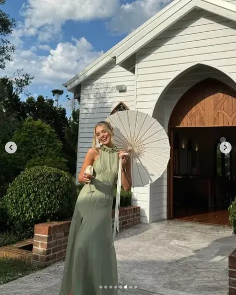 Sonya Moda Noelle Dress Maxi Green Moss Size AU 16 photo 6