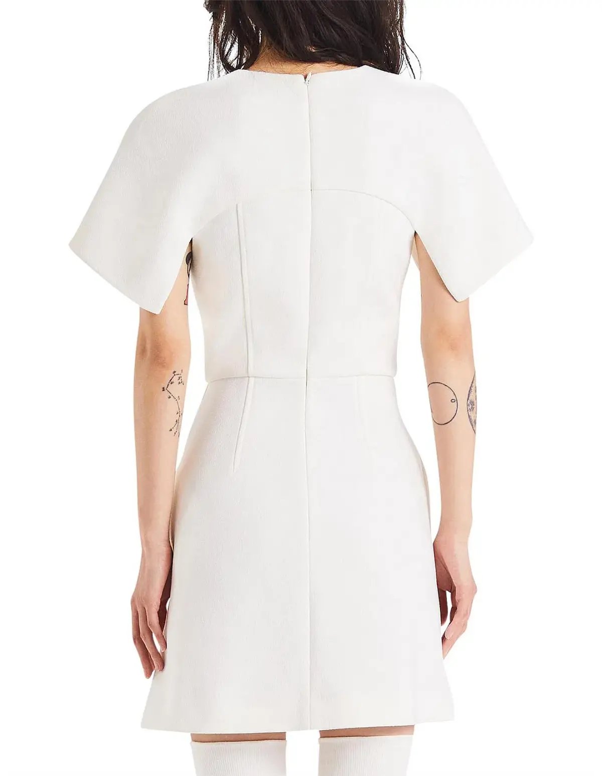Dion Lee Hook and Eye Crepe Mini Dress White Size 6 photo 2