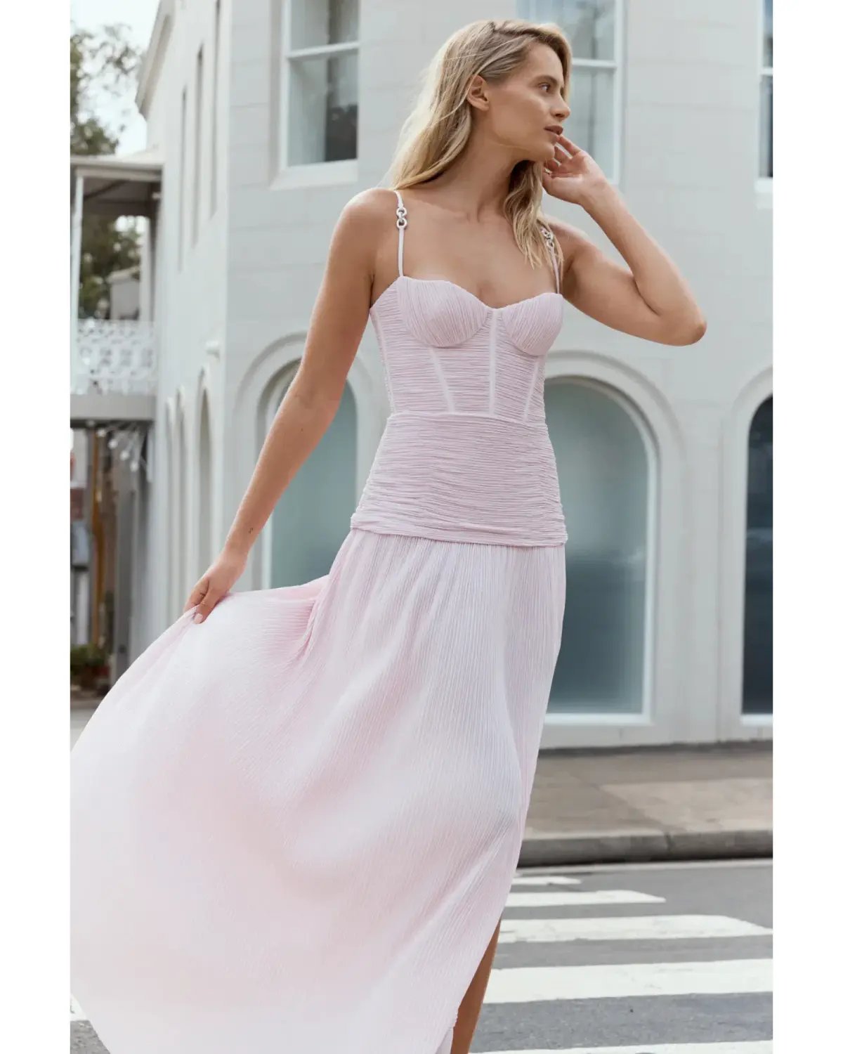 Manning Cartell Double Time Pleat Dress in Hydrangea Size AU 8 photo 6