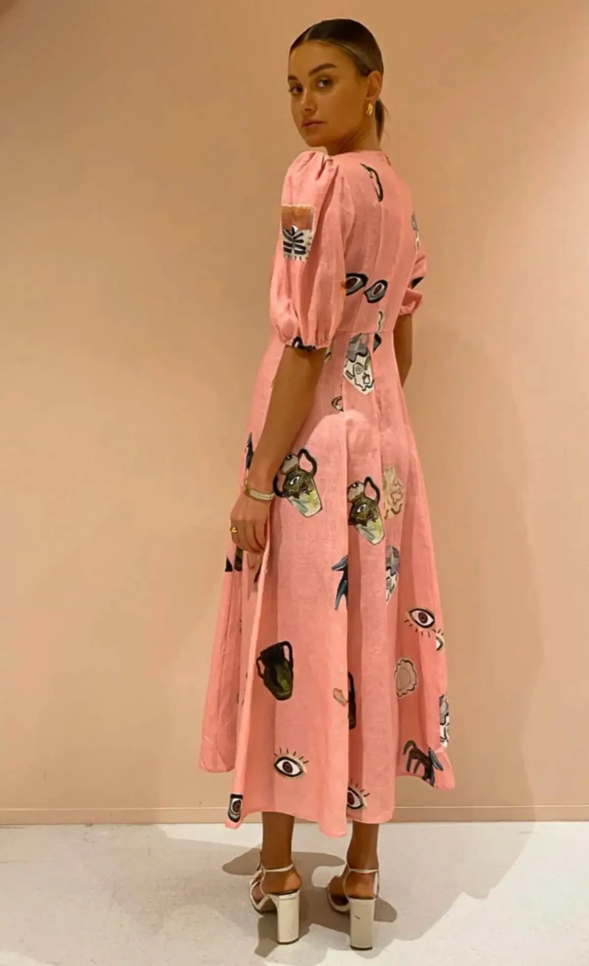 Alemais Cleo Midi Dress in Pink Size 10 photo 2
