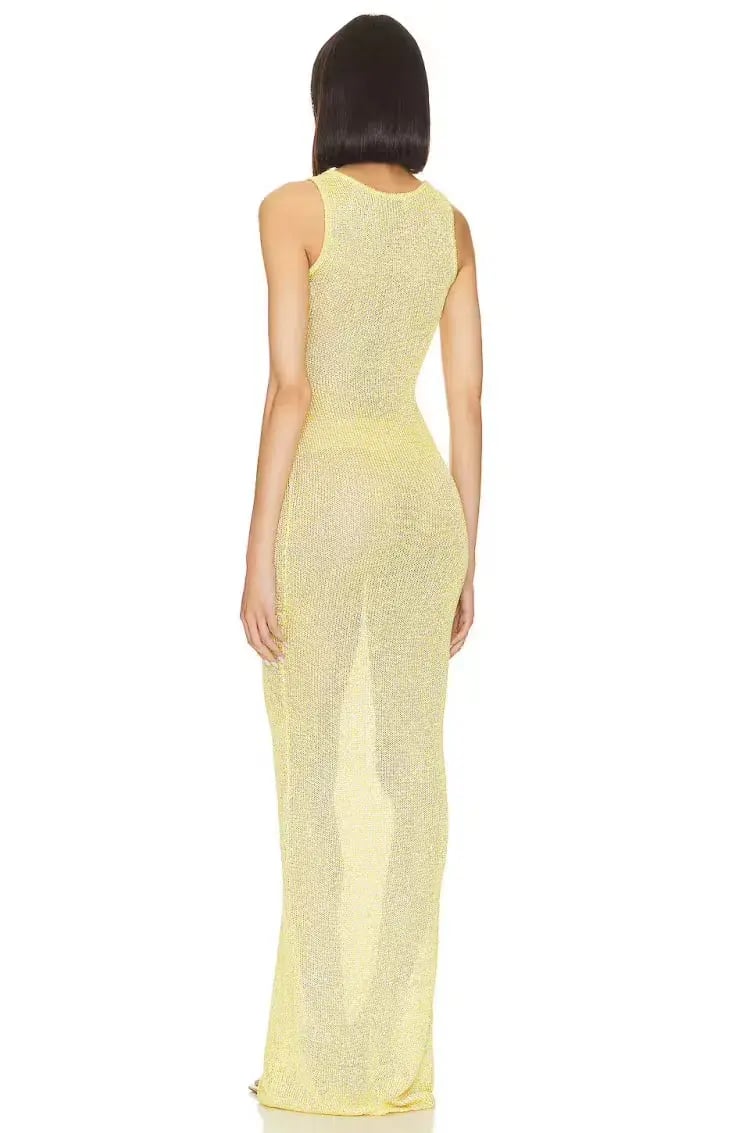 Asta Resort Natalia Maxi Dress in  Chartreuse Sequin Size AU 6 photo 4