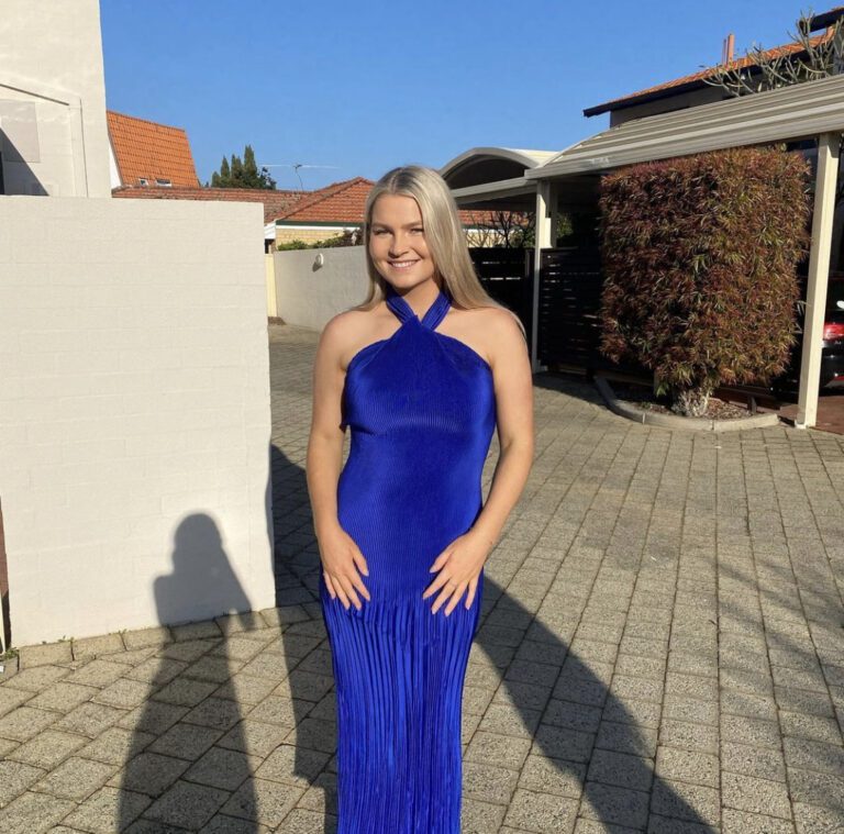 L'idée Soiree Pleated Halter Dress Cobalt photo 7