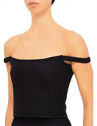 Audra Off The Shoulder Top Black Size AU 8 photo 5