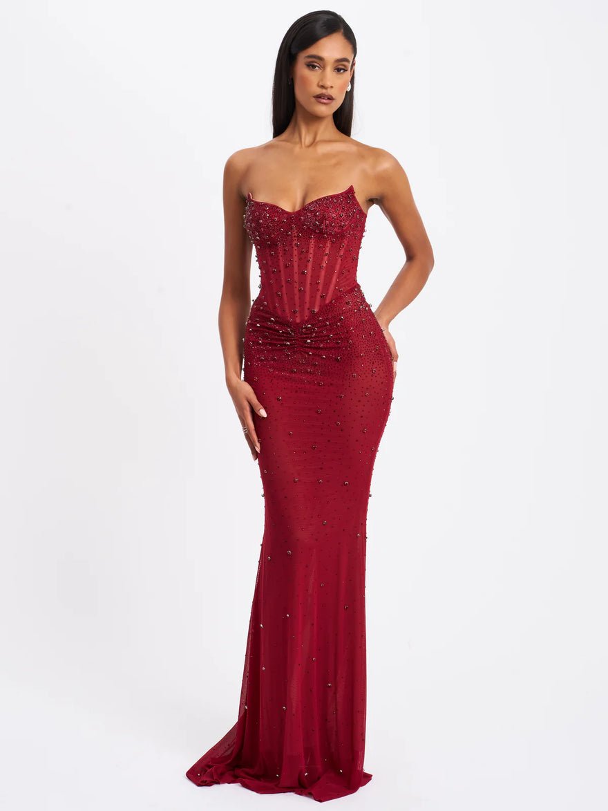 Miss Circle Fatima Burgundy Maxi Dress photo 3