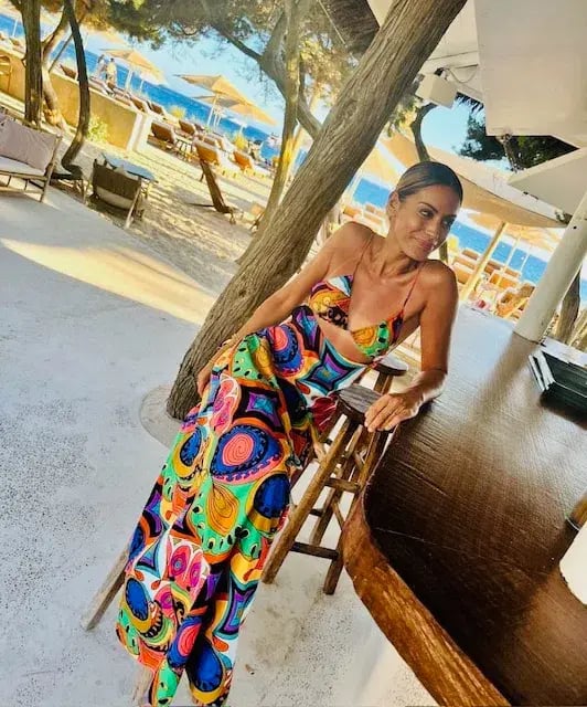 SWF Murano Cut Out A Line Maxi Dress Print Size 8 photo 5