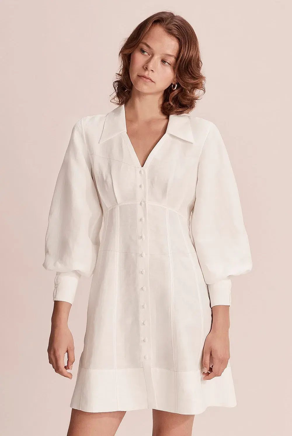 Country Road Button Through Mini Dress White Size 6 photo 2