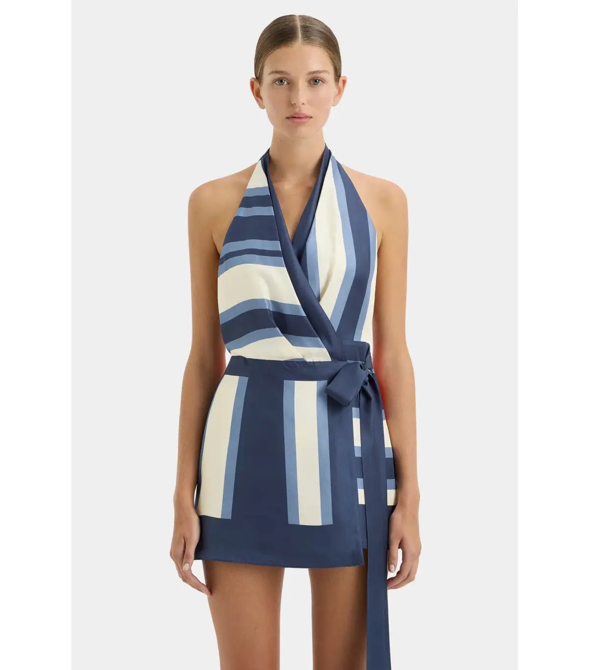 Sir The Label Dazed Halter Wrap Dress Studio Print Size 1 / AU 8 photo 2