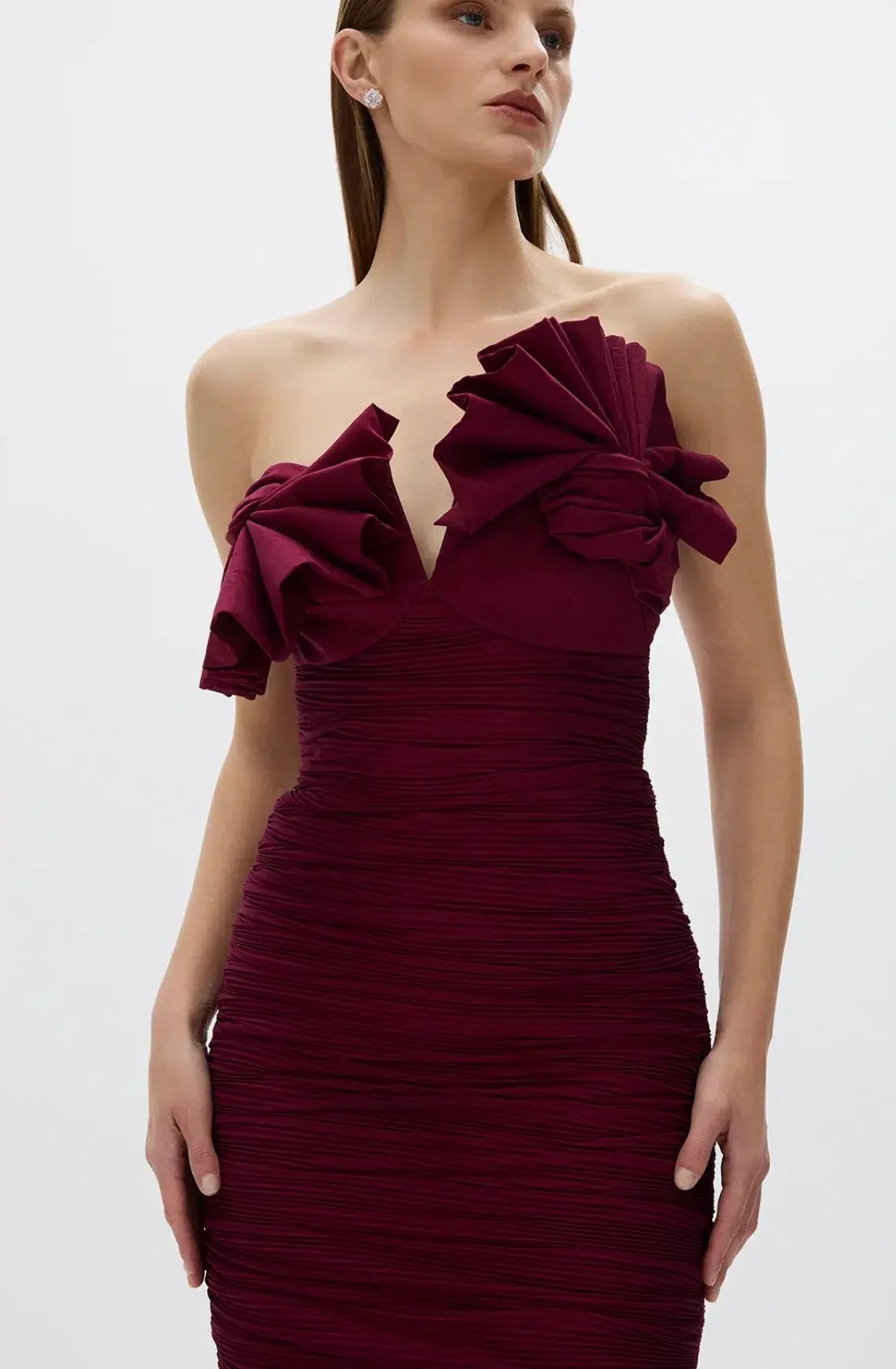 Rachel Gilbert Jensen Burgundy Dress Size AU 12 photo 3