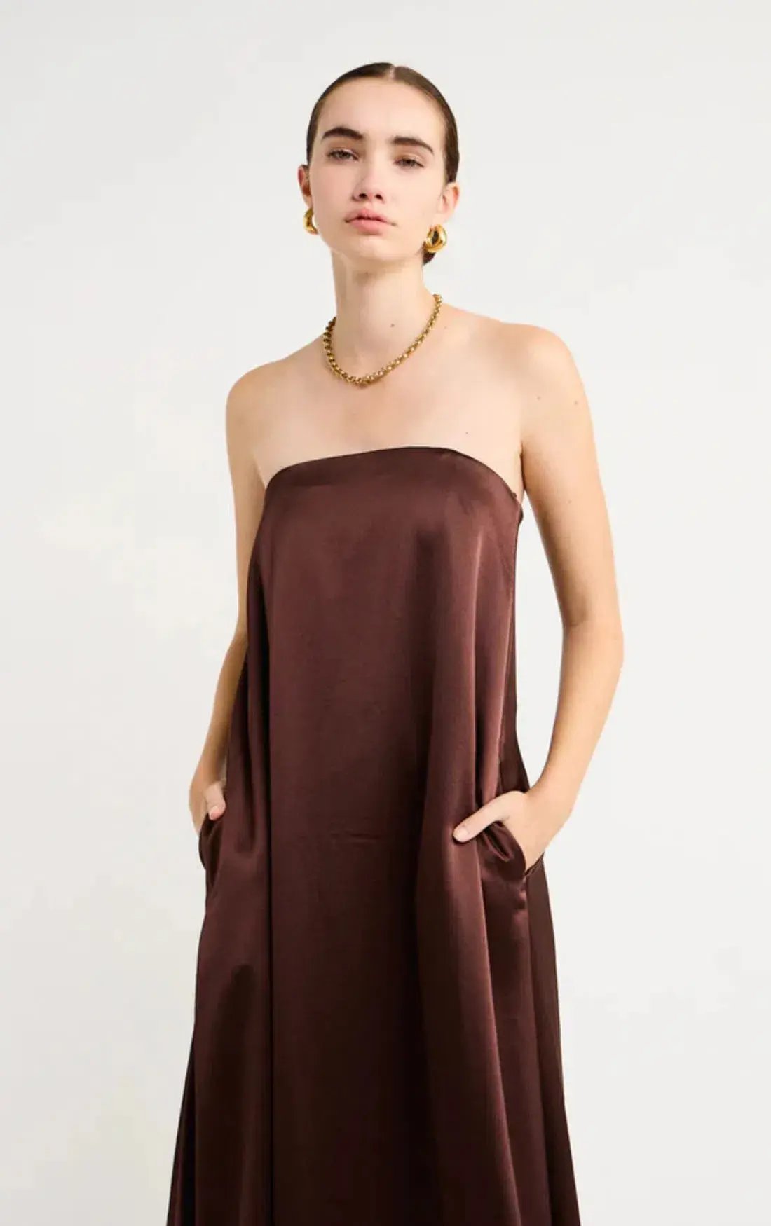 Anna Quan Delfina Gown Chocolate Brown Size 8 AU photo 4