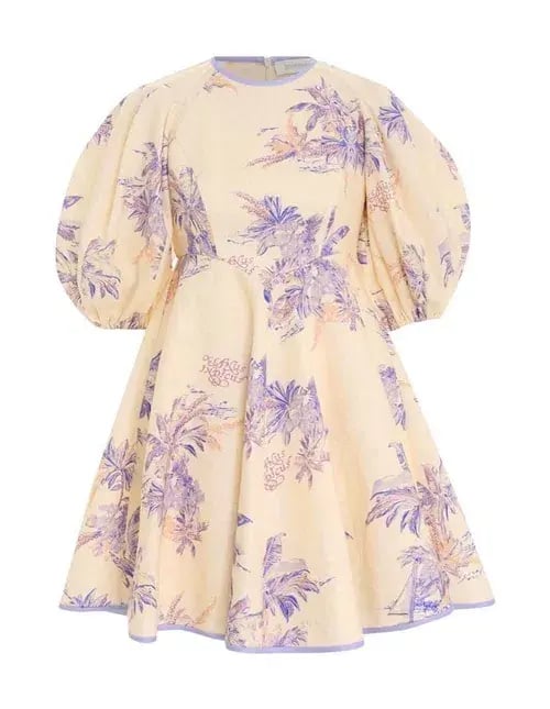 Zimmermann Linen Day Mini Dress Print Size 8 photo 4