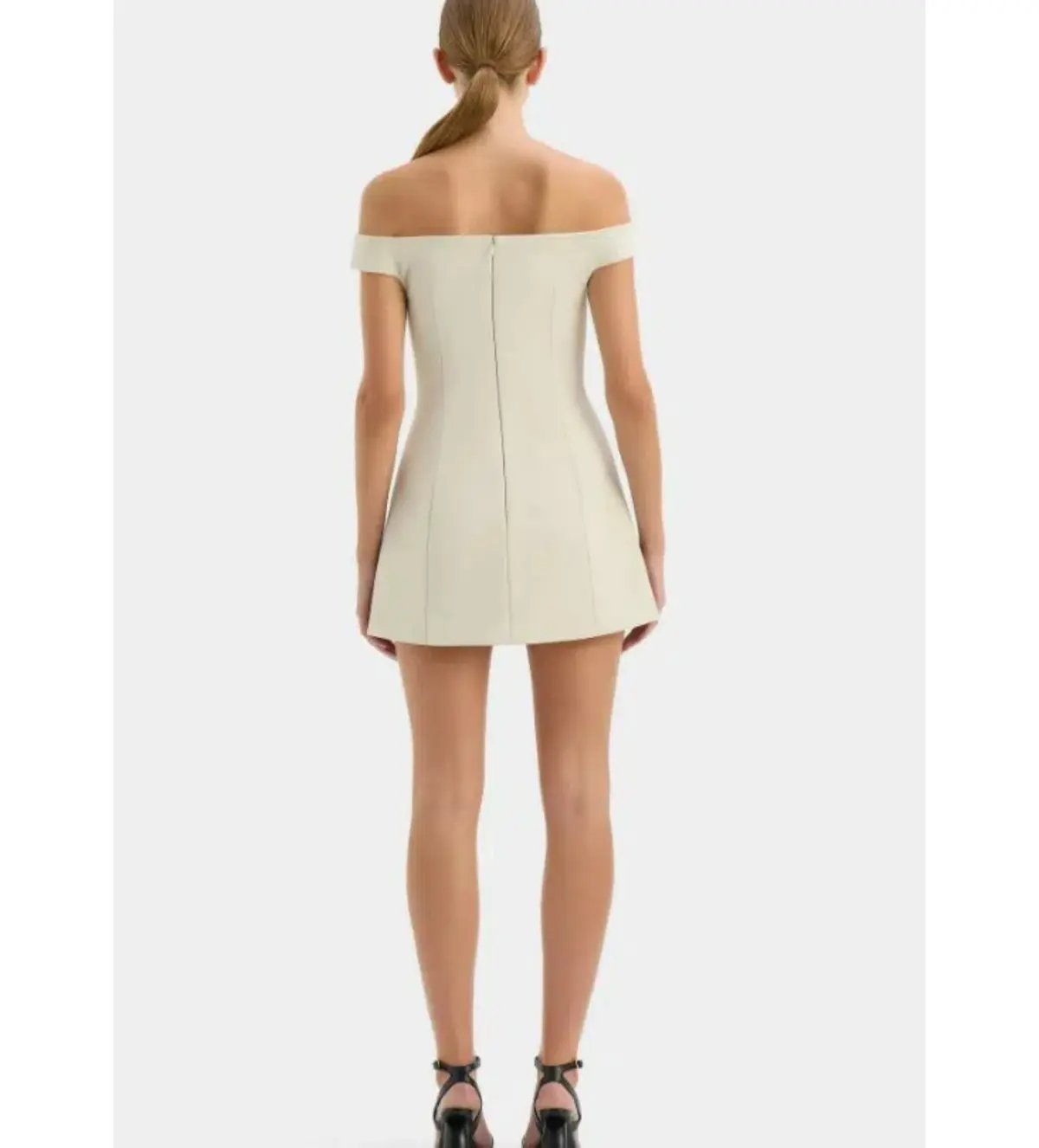Sir Sandrine Off Shoulder Mini Dress in Ecru Size 2 / Au 10 photo 4