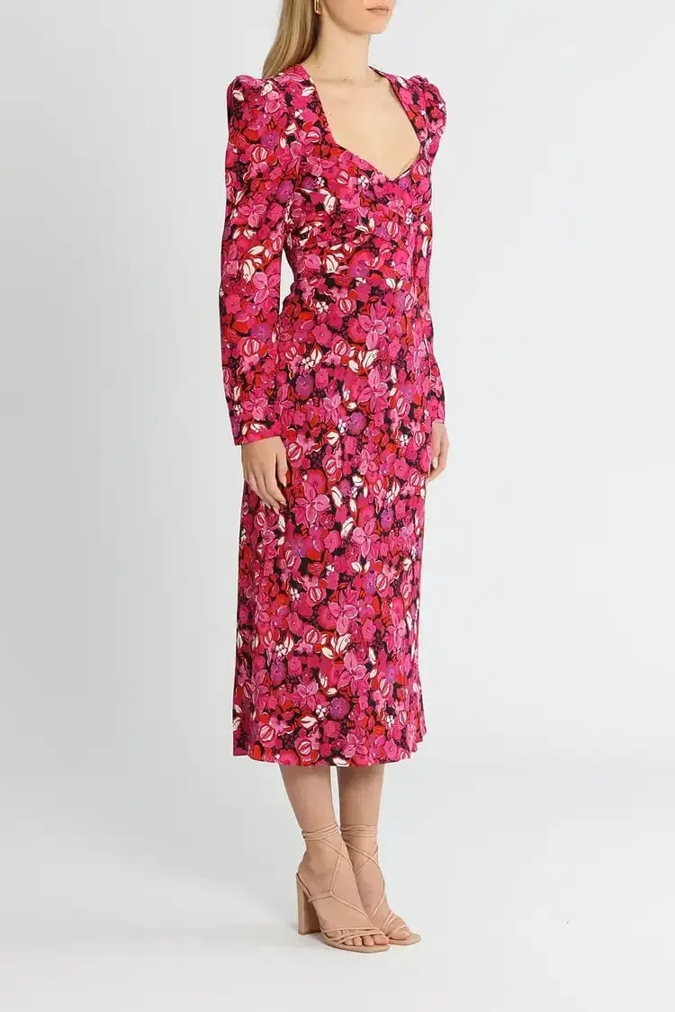 Rebecca Vallance Bramble Midi Dress in Pink Floral Size 14 photo 2