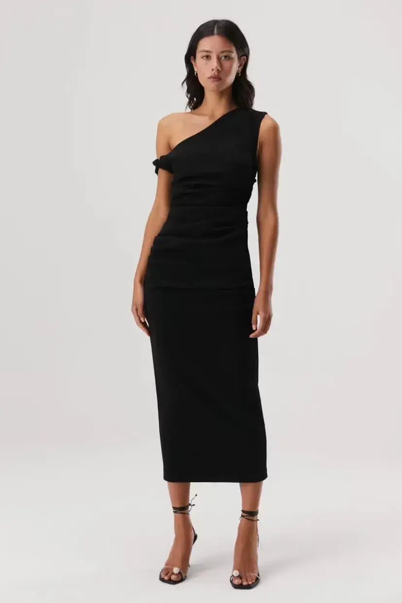Misha Alaska Midi Dress Black Size 10 photo 2