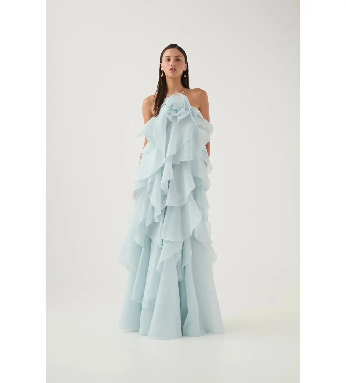 Aje Pandorea Layered Maxi Dress Silver Blue Size AU 12 photo 2