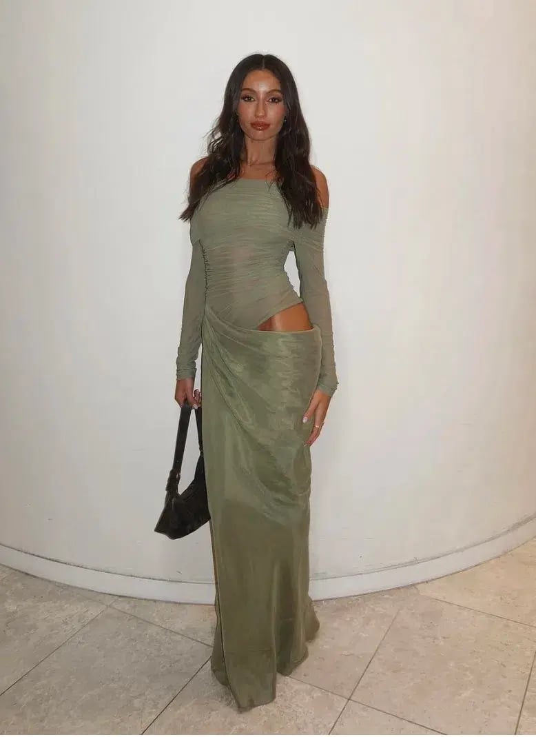 Benni Yasmin Maxi Dress Pistachio Size 8 photo 4