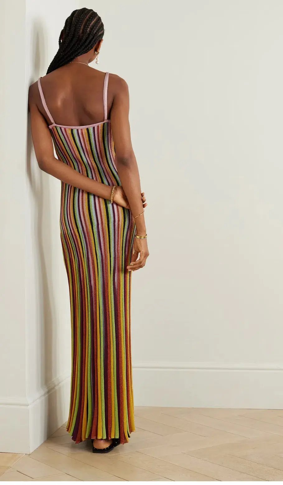 Zimmermann The Alight Stripe Midi Dress in Lurex Multi Size 0/ Au 8 photo 4