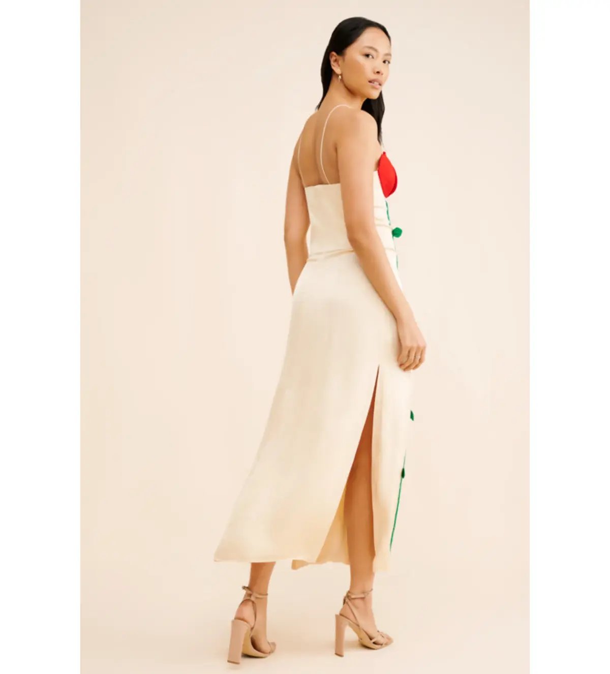 Farm Rio Beige Rose Shaped Bodice Sleeveless Maxi Dress Size AU 8 photo 3