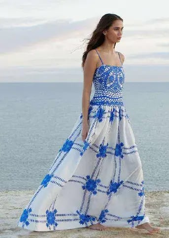 Aston Studio Cordelia Dress Mediterranean/Foam Size 10 photo 2