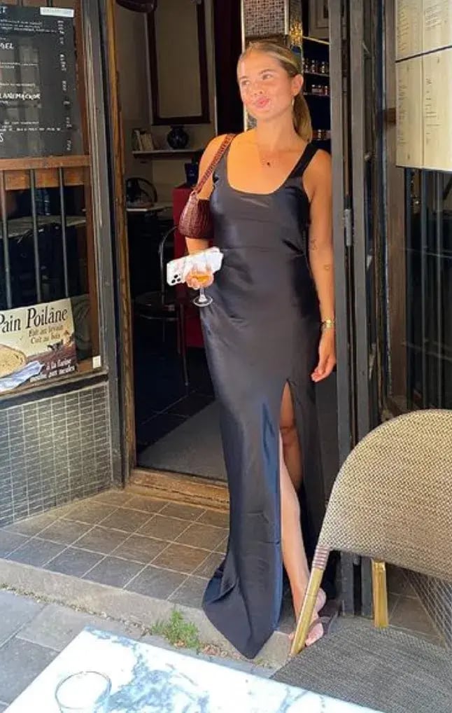 Sir the Label Editta Silk Bias Cut Maxi Dress Black Size 8 photo 4