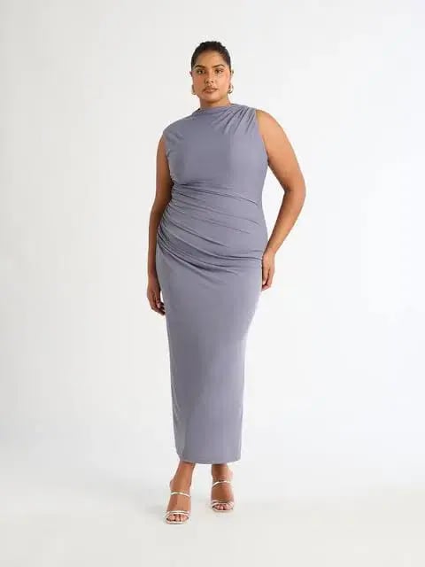 Sheike Gia Dress Midi Dove Grey Size AU 18 photo 2