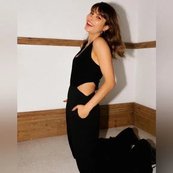 Sass & Bide Heat Wave Cut Out Wide Leg Jumpsuit Black Size 8 photo 4