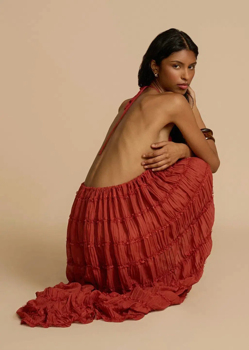 Arcina Ori Juliette Halter Top & Maxi Skirt Set Red Size S / AU 6-8 photo 12