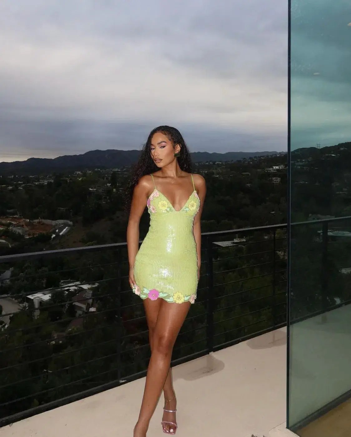 Majorelle Cal Embellished Mini Dress in Lime Green Size S / AU 8 photo 3
