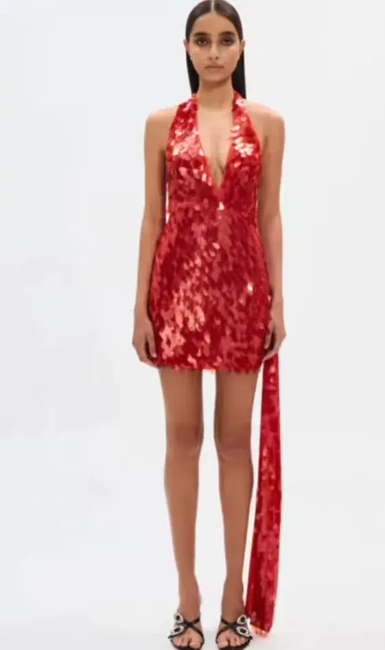 MISHA Sapphire Sequin Mini Dress Red 6 photo 6