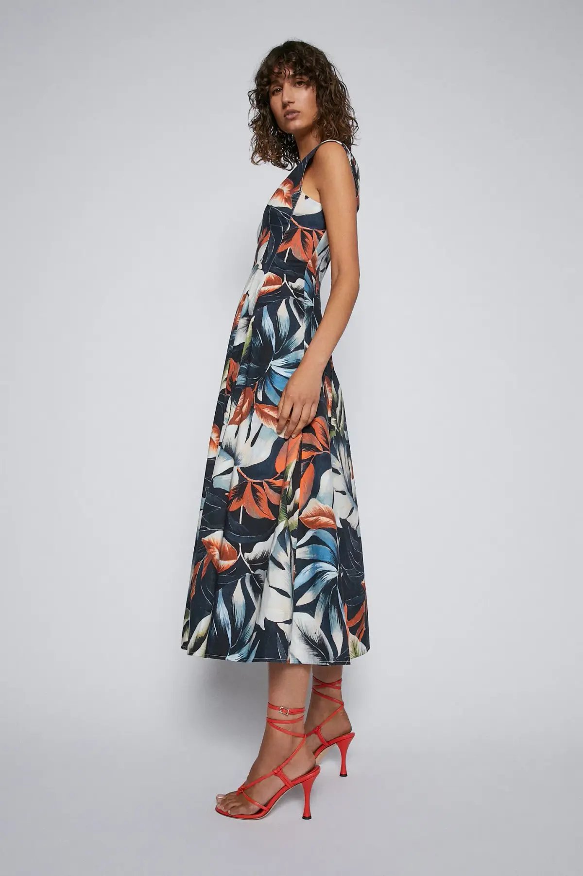Scanlan Theodore Tropical Print Midi Dress Sienna Size 10 photo 2