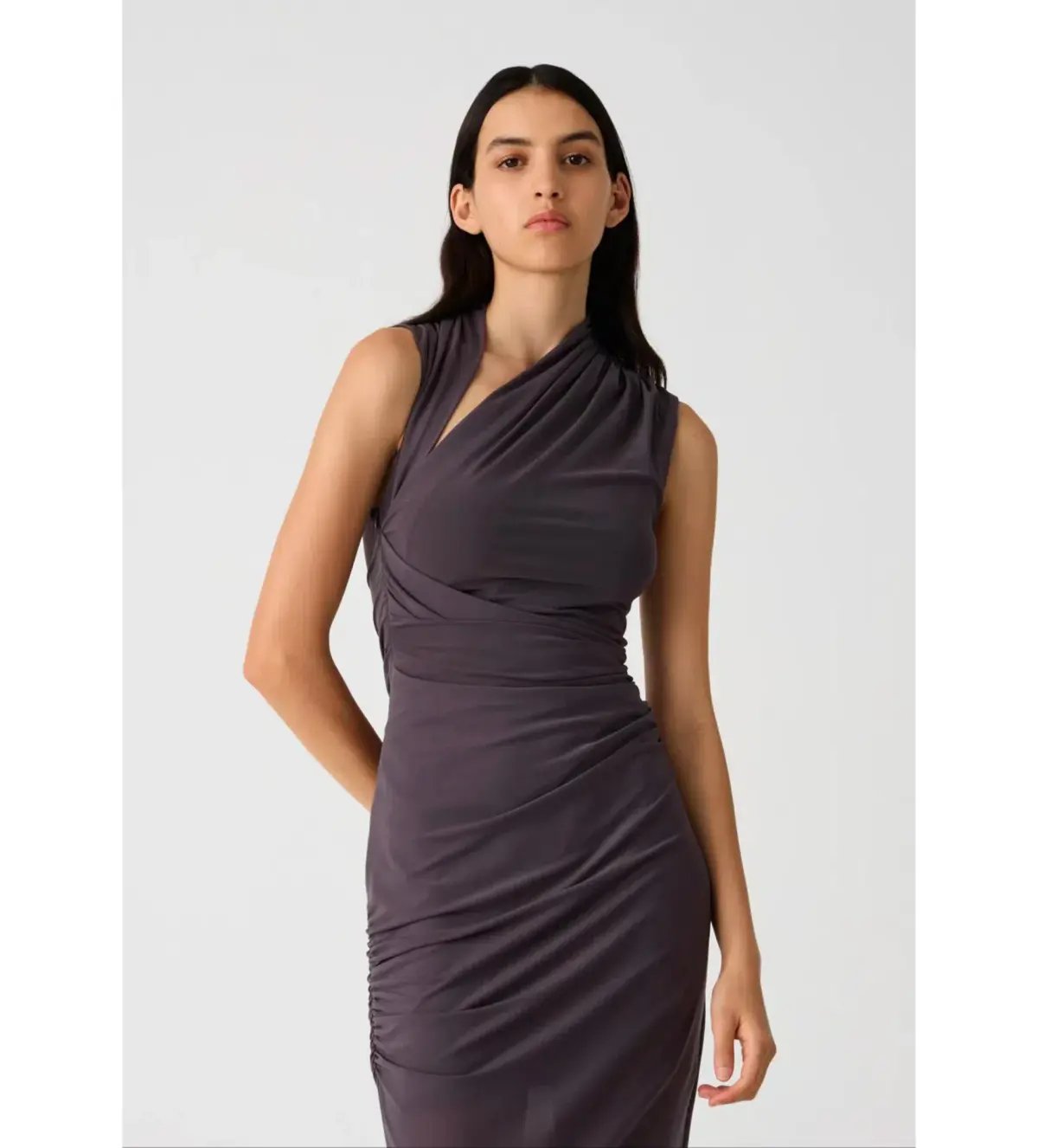 Misha Tillie Mesh Midi Dress in Slate Size 8 photo 2