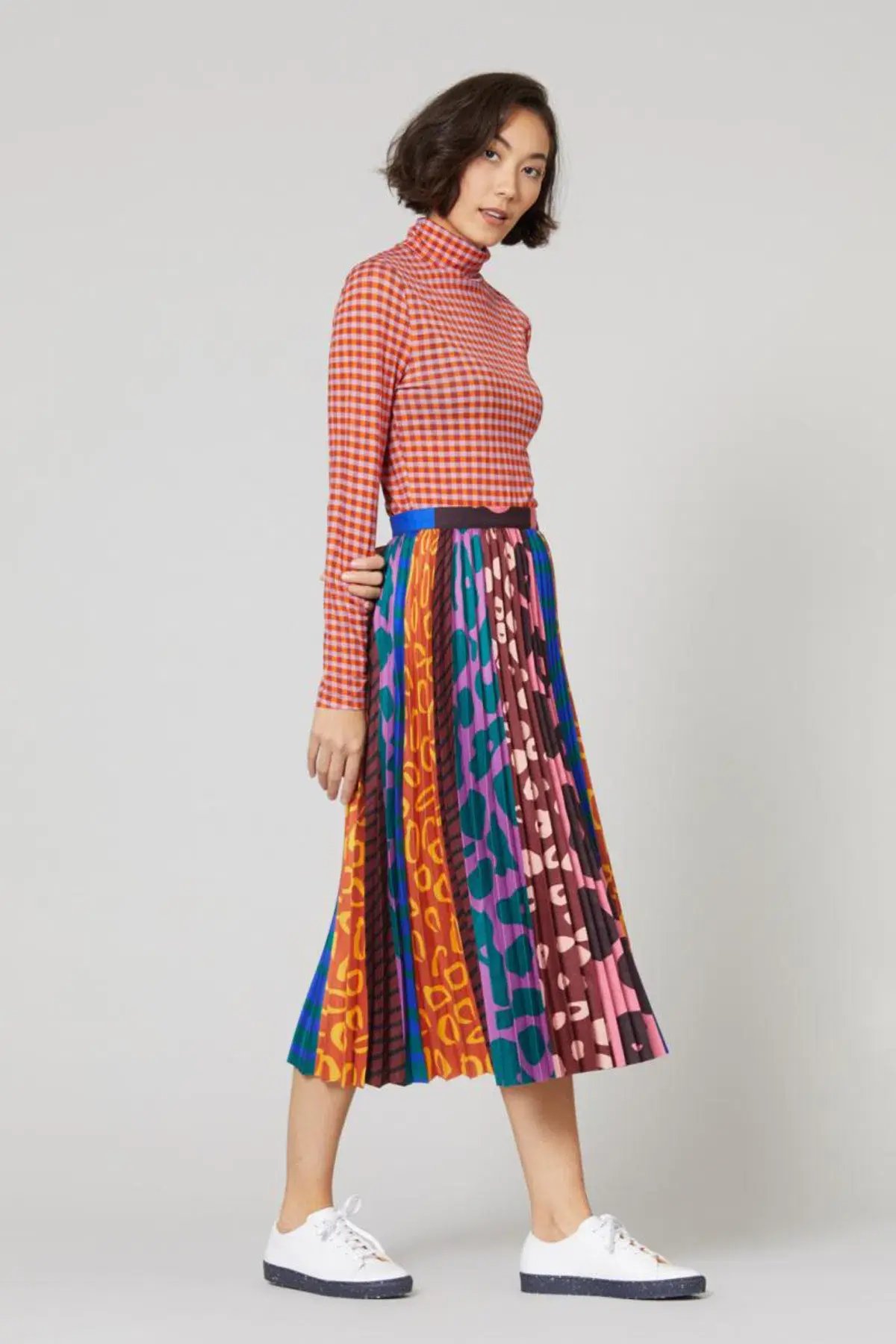 GORMAN Walk It Pleated Skirt multicolour size 6 photo 2