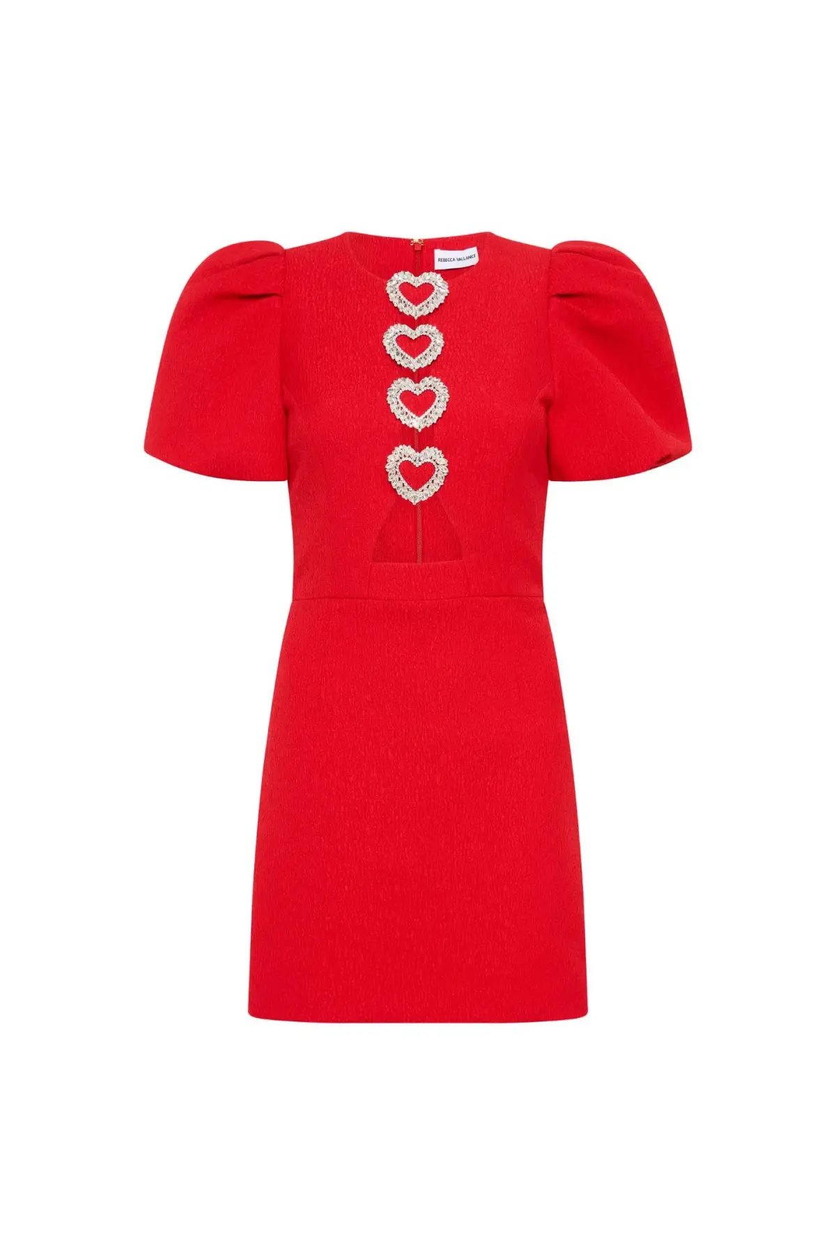 Rebecca Vallance Chiara Puff Sleeve Mini Dress Red Size 12 photo 3