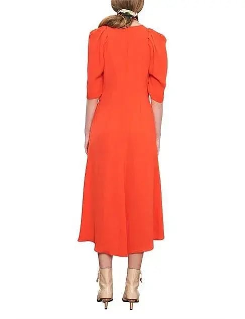 Scanlan Theodore Crepe Knit Bralette Dress Orange Size 8 photo 23