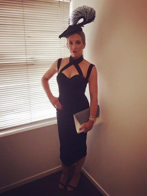 MISHA Claudia Halter Cross Over Dress Black Size 10/M photo 2
