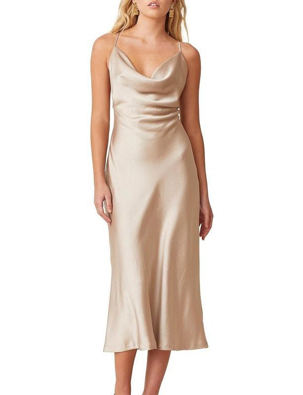 Bec & Bridge Pearl Bay Backless Midi Dress Champagne/Nude Size 12 photo 3
