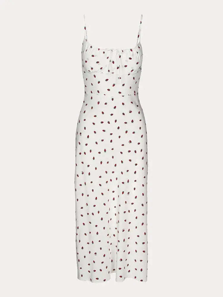 Realisation Par The Alba Strawberry Midi Dress White Size 6 photo 4