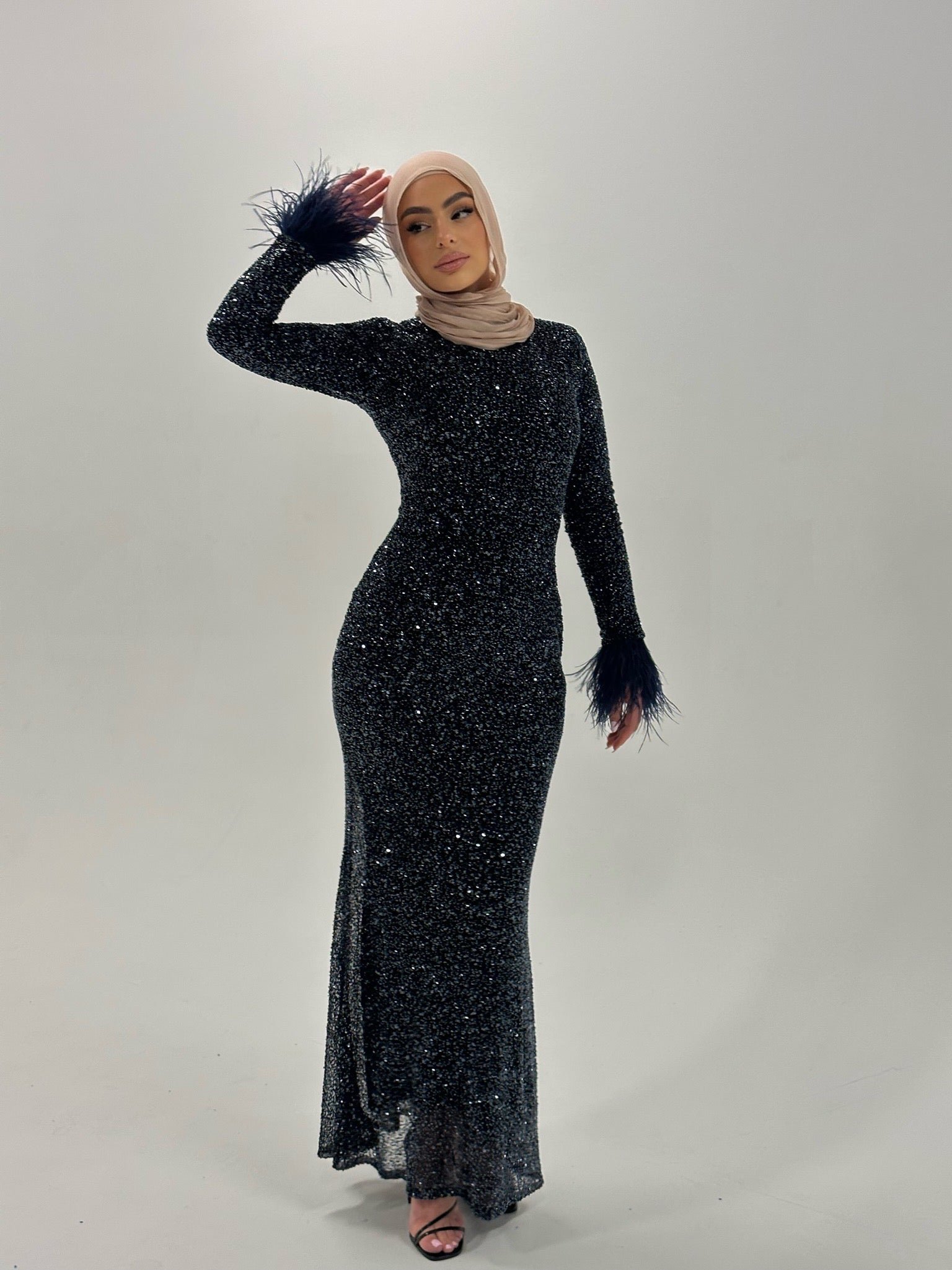 LINA FEATHER BY MY SECRET WARDROBE NAVY photo 3