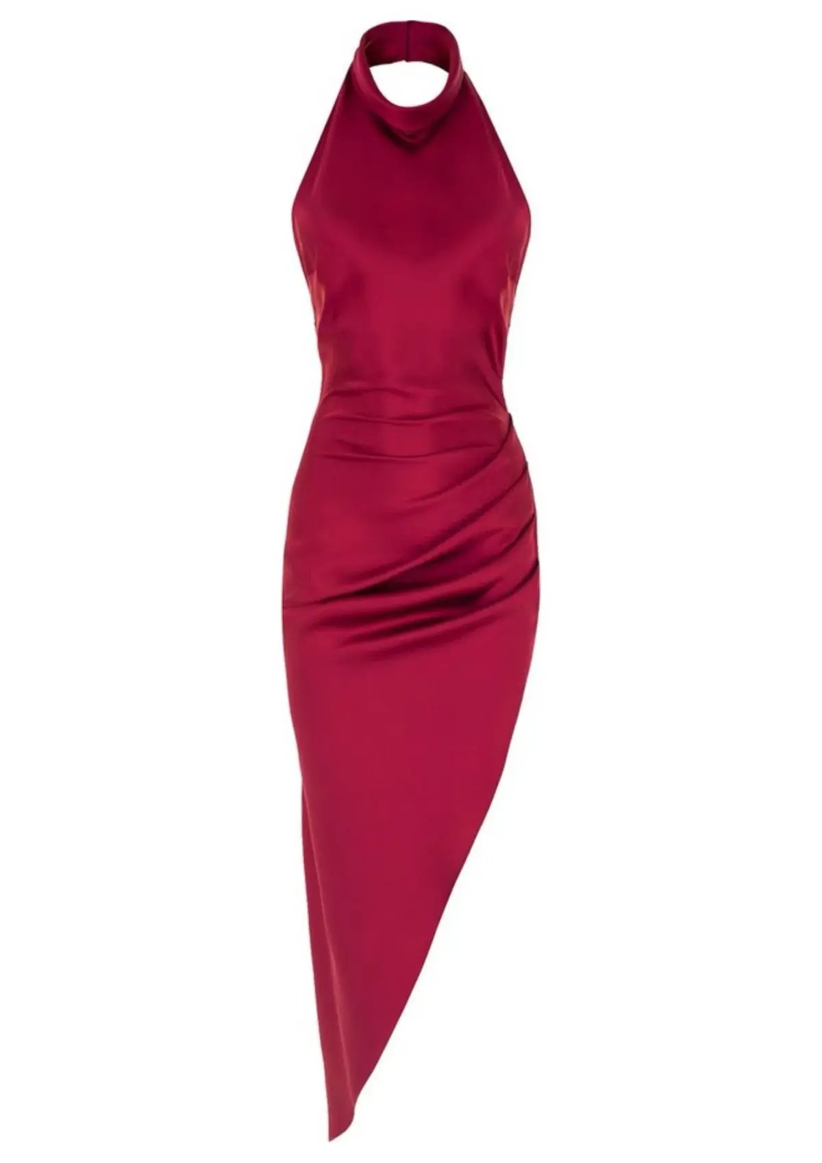 THE NEW ARRIVALS by İlkyaz Özel Valentina in Vin De Cerise Midi Dress Red Size 6/XS photo 5
