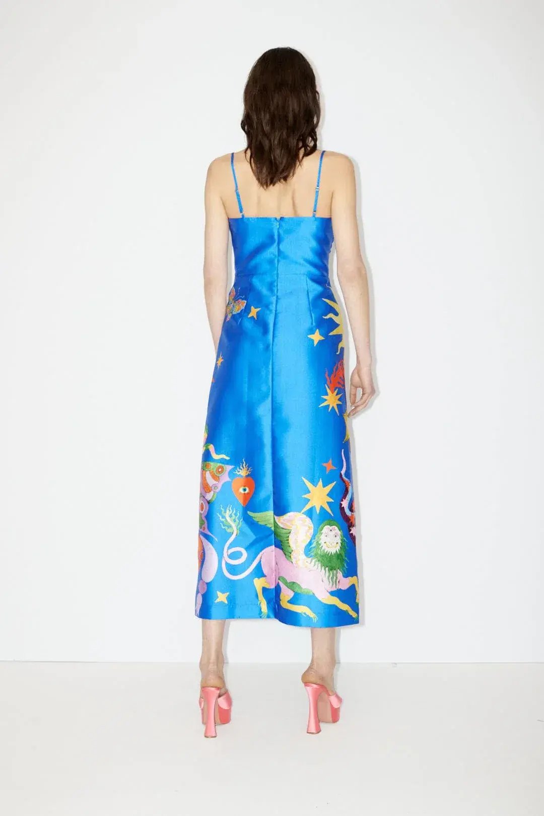 Alemais Guardian Midi Dress Blue Print Size 14 photo 2