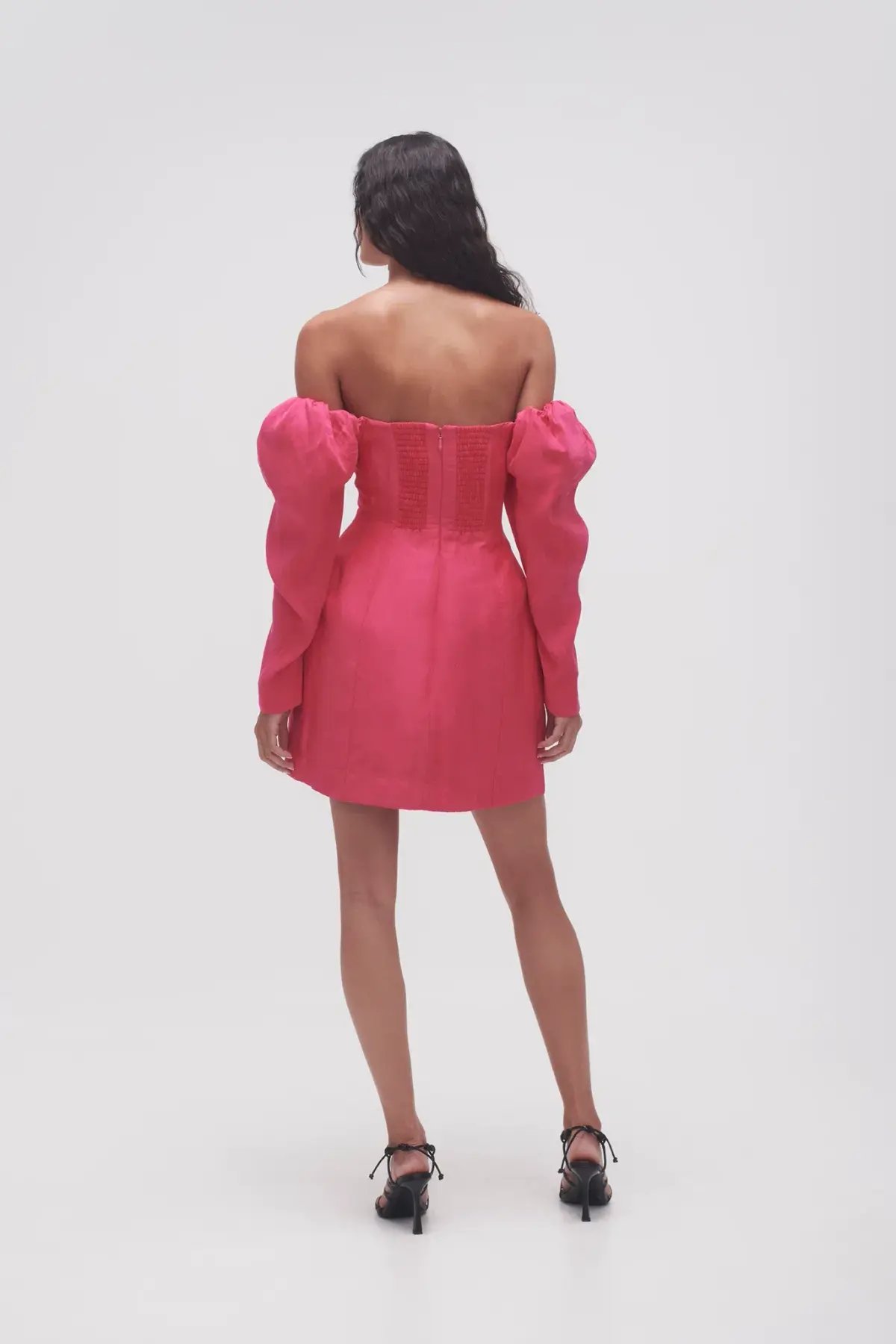 Aje Baret Sleeved Mini Dress Hot Pink Size 6 photo 4
