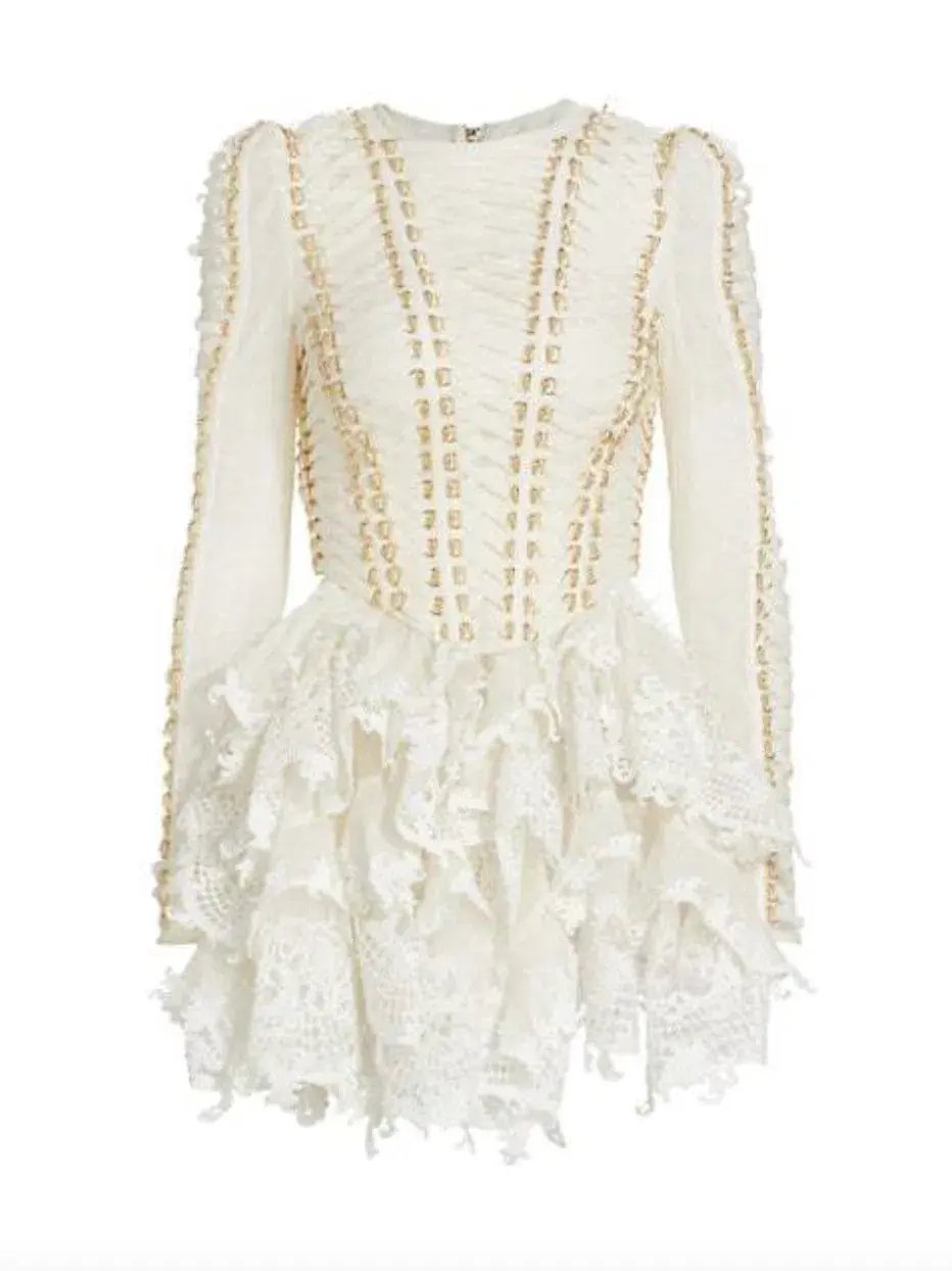 Zimmermann Coaster Corset Laced Dress Ivory Size 0 / AU 8 photo 3